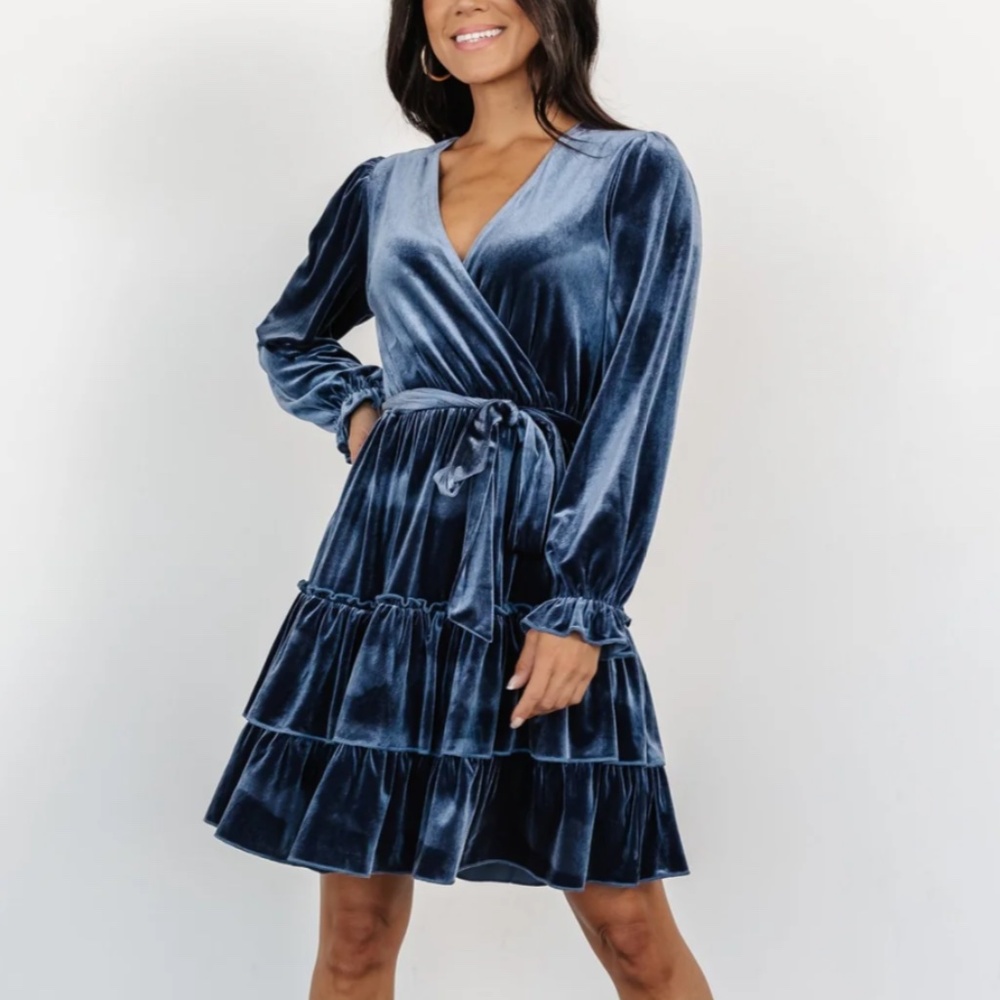 Blue Velvet Dress
